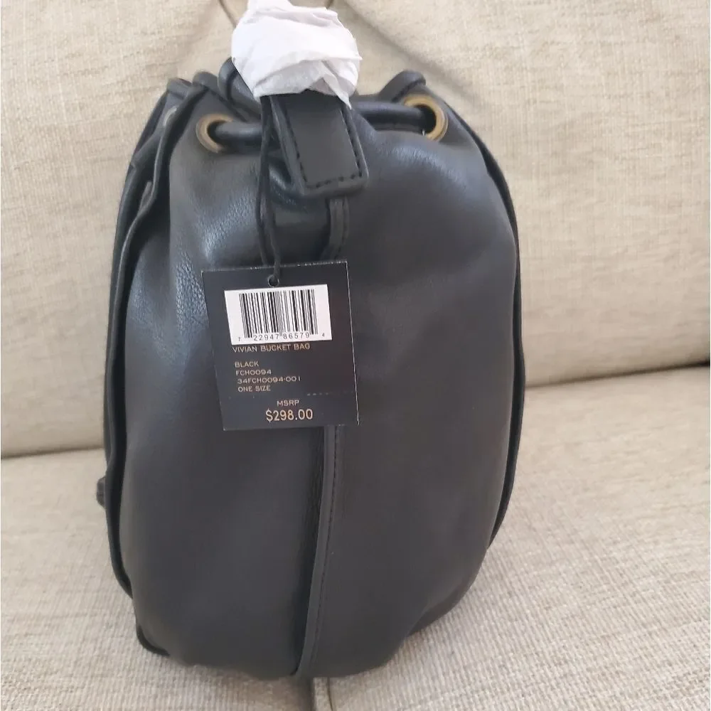 Frye Vivian Leather Bucket Bag in Black - NEW